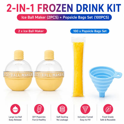 100PCS Transparent Popsicle Mold Bags - Leakproof Zip-Seal Disposable Freezer Tubes with Silicone Funnel, Kitchen Utensil for Freezing Juice, Frozen Fruit Pops Lolly & Ice Cream Moulds