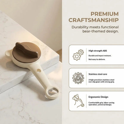 2026 New 4-In-1 Stainless Steel Jar Opener - Adjustable, Sturdy, Lightweight Kitchen Utensils Hanging Lid Remover, Bottle Opener for Seniors, Fits Jars, Bottles, Cans