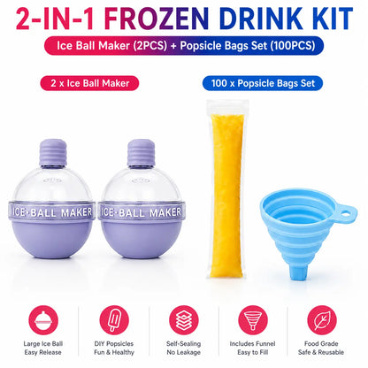 100PCS Transparent Popsicle Mold Bags - Leakproof Zip-Seal Disposable Freezer Tubes with Silicone Funnel, Kitchen Utensil for Freezing Juice, Frozen Fruit Pops Lolly & Ice Cream Moulds